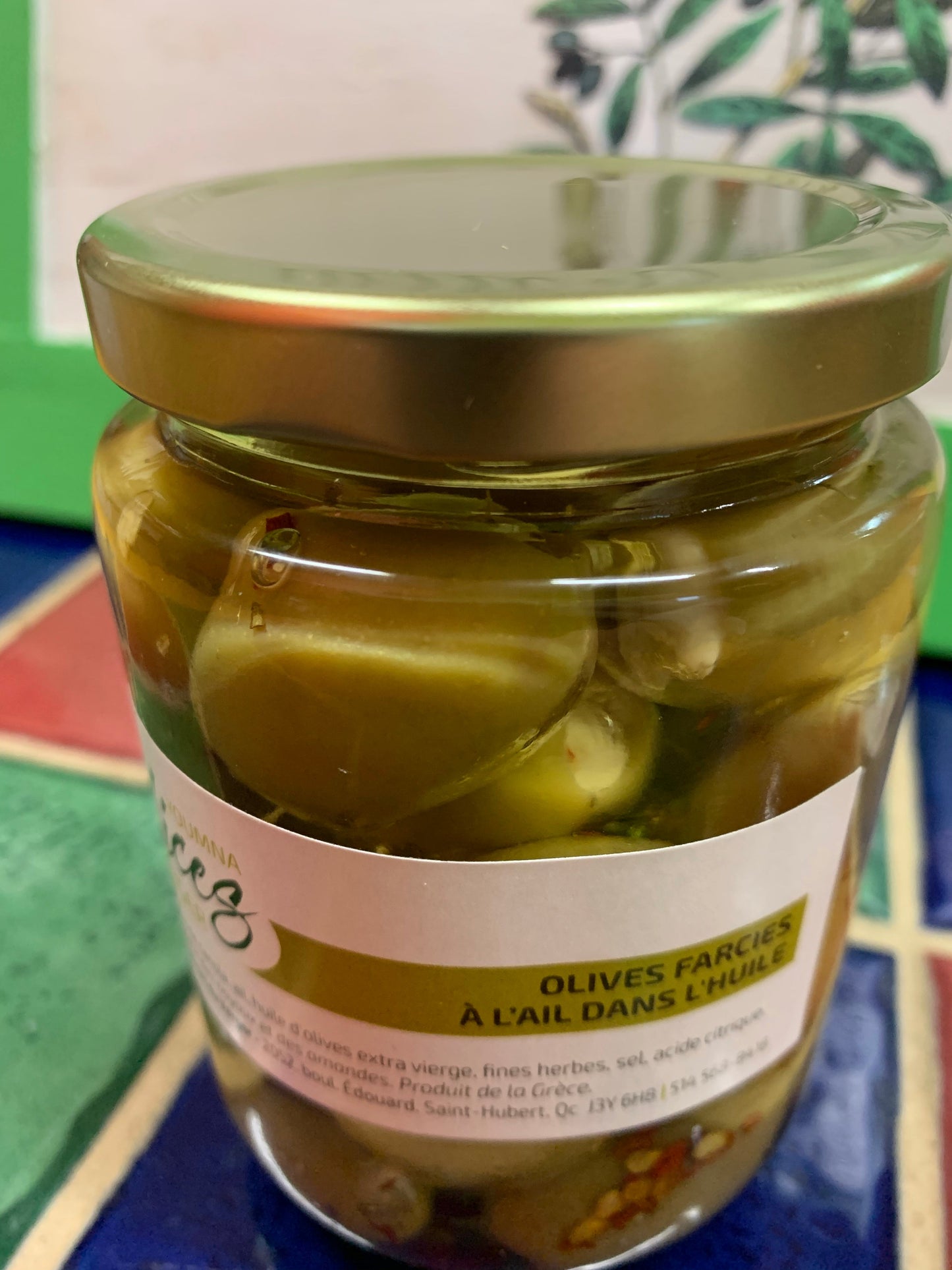 Olives vertes farcies à l’ail 375 ml