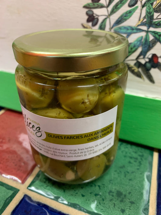Olives vertes farcies aux amandes 375 ml