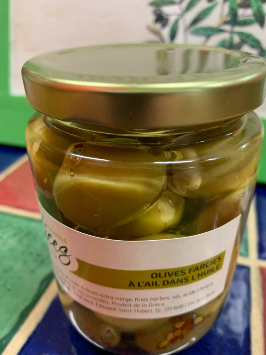 Olives vertes farcies à l’ail 375 ml