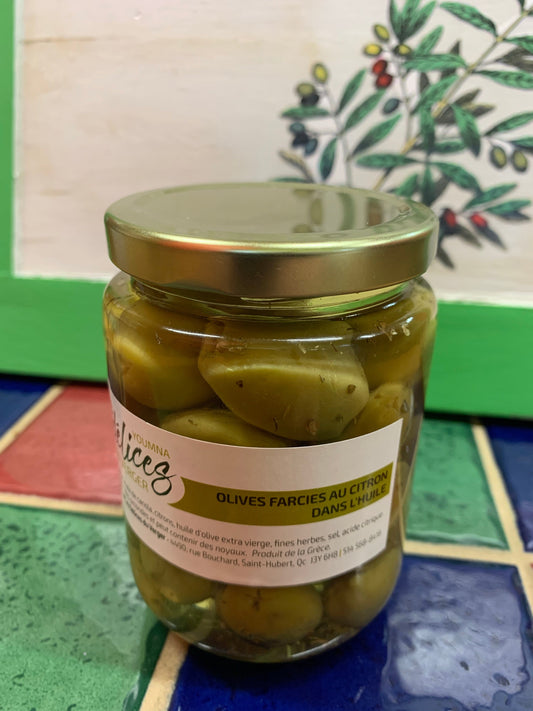 Olives vertes farcies au citron confit 375 ml