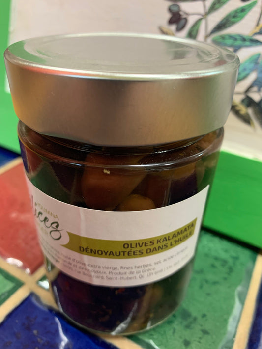 Olives Kalamata dénoyautées en vrac 16 oz
