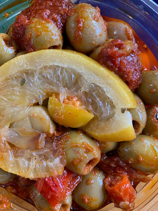 Olives vertes épicées au goût d’agrumes en vrac 12 oz