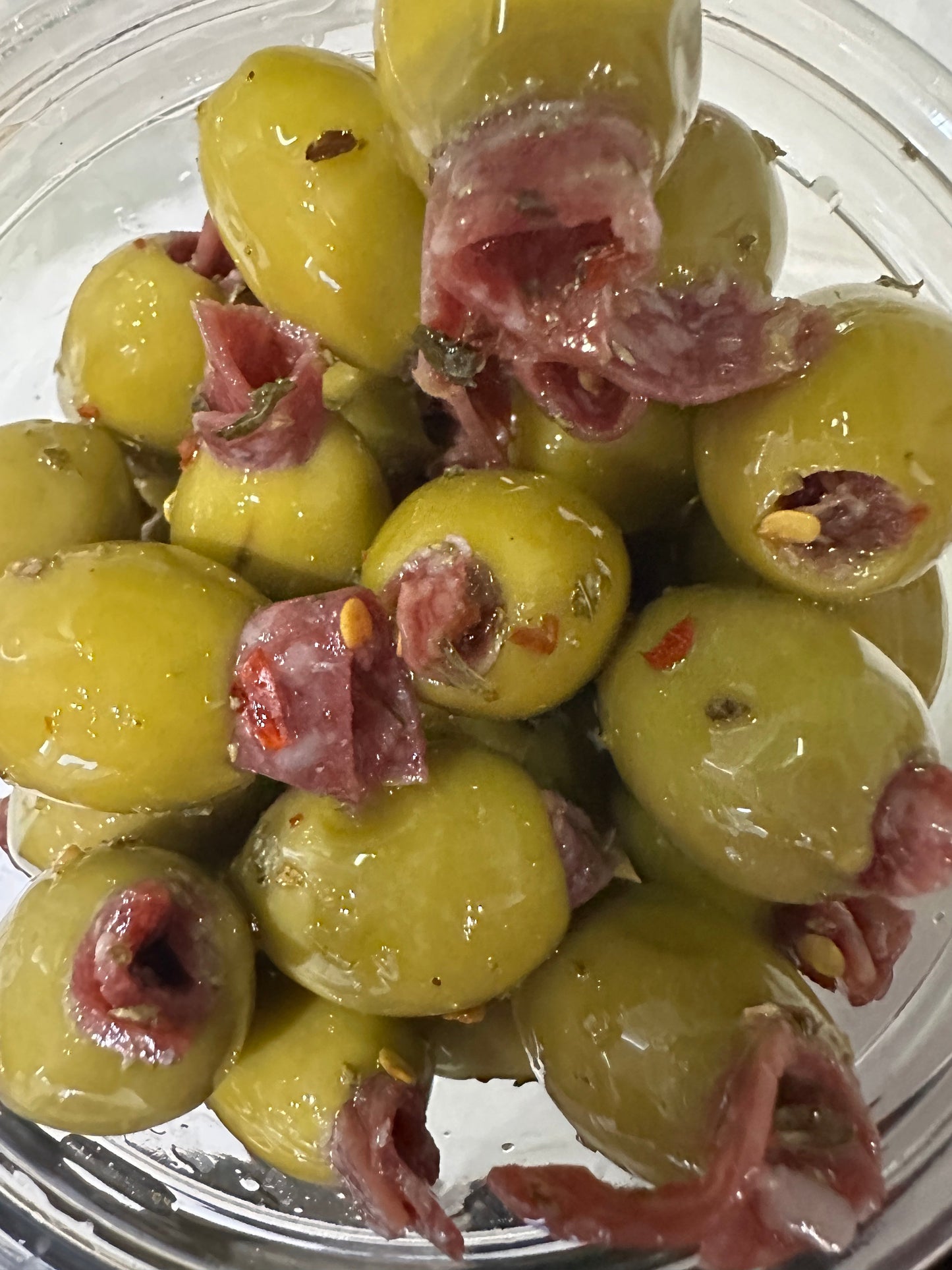 Olives vertes farcies au chorizo en vrac 8 oz